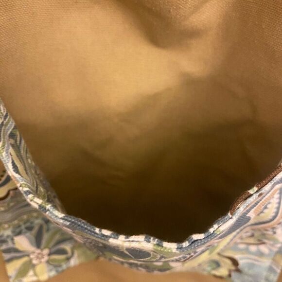 Handcrafted‎ Tan and Blue Paisley Reusable Shopping Bag - Picture 5 of 10